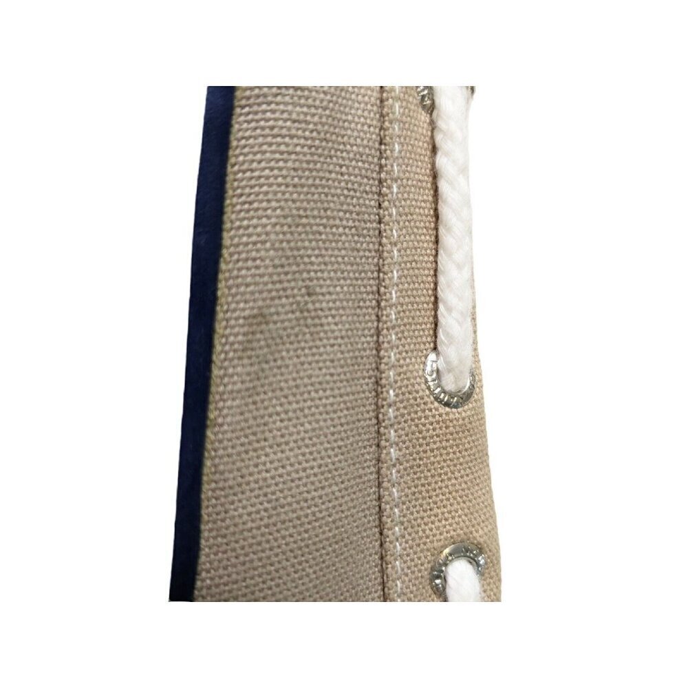 Nautica Womens Size 9 Boat Shoes Tan Canvas White Laced Deck Marine Flats Casual - Picture 11 of 11